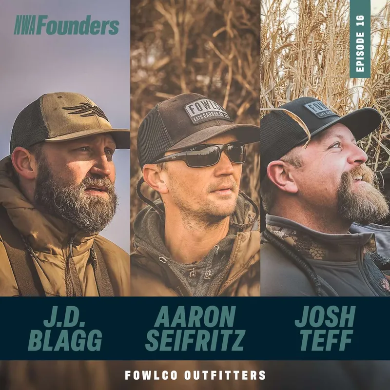 JD Blagg, Aaron Seifritz, & Josh Teff, Fowlco Outfitters, Fayetteville, NWA Founders episode artwork